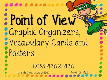 Preview of Point of View Graphic Organizers Vocabulary Cards Posters RI.3.6 RL.3.6