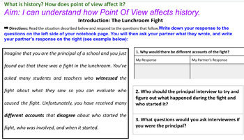 Preview of Point of View:  Lunchroom Fight/ Columbus Investigation