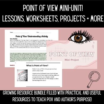 Preview of Point of View Mini Unit! Lessons, Activities, Games, Worksheets + MORE!