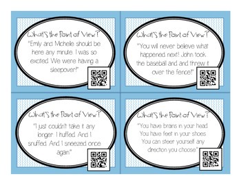 Preview of Point of View QR Task Cards