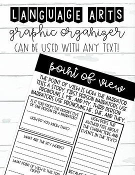 Preview of Point of View Reading Strategy Guiding Worksheet and Graphic Organizer