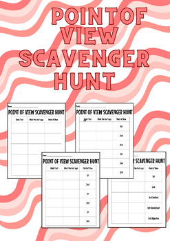 Preview of Point of View Scavenger Hunt