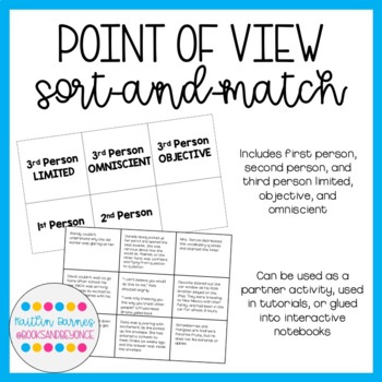 Preview of Point of View Sort-and-Match Activity
