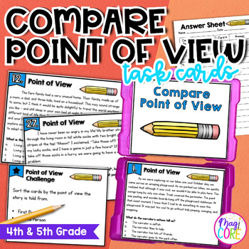 Preview of Point of View Task Cards 4th 5th Grade First and Third Person POV RL.4.6 RL.5.6