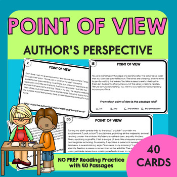 Preview of Point of View Task Cards | Author's Perspective Practice for 4th, 5th, 6th Grade