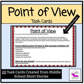 Preview of Point of View Task Cards Common Core Aligned