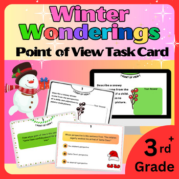 Preview of Christmas and Winter Reading Activities: 48 Point of View Task Cards