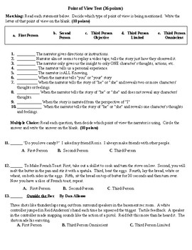 Point of View Test by Ms Lee Loves ELA | Teachers Pay Teachers