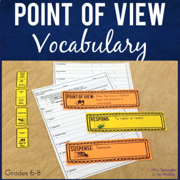 Preview of Point of View Vocabulary Worksheet Word Wall Dominoes Practice Game