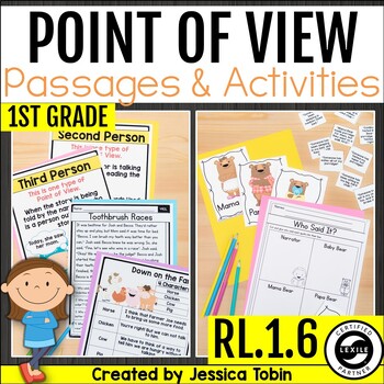 Preview of Point of View Worksheets, 1st Grade Reading Comprehension Passages, Unit RL.1.6