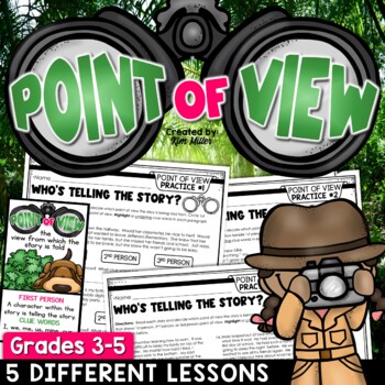 Preview of Point of View Activities Worksheets Task Cards Anchor Chart | Print and Digital