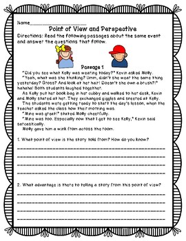Point of View and Perspective Worksheet by Ashley Henry | TpT