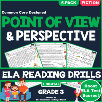 Preview of Point of View in Stories (RL.3.6): ELA Reading Comprehension Worksheets GRADE 3