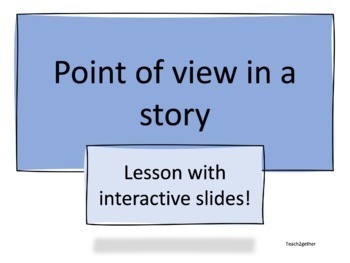 Preview of Point of view in a Story FREEBIE Interactive/Digital Resource! Distance learning