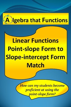 Preview of Point-slope Form & Slope-intercept Form Match with Worked-Out Answers *DISTANCE