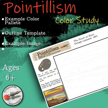 Preview of Pointillism Color Worksheet - Georges Lemmen - Impressionist