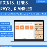 Points, Lines, Line Segments, Rays, and Angles 4th Grade D
