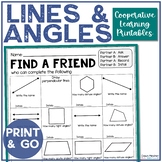 Points, Lines, Line Segments, Rays and Angles Activities |