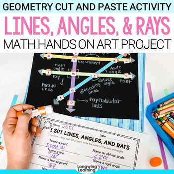 Preview of Points, Lines, Line Segments and Types of Angles Vocabulary Geometry Art Project