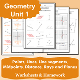 Points, Lines, Line segments, Midpoints, Distance, Rays an