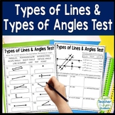 Types of Lines and Angles Test | Lines, Rays, Points, and 