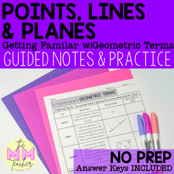 Preview of Points, Lines & Planes: Guided Notes & Practice