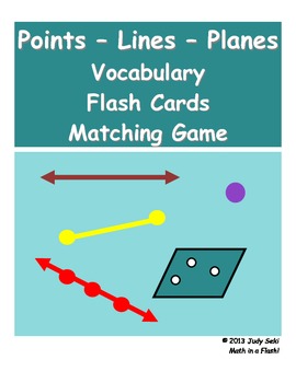 Preview of Points-Lines-Planes Vocabulary Flash Cards Matching Game