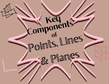 Preview of Points, Lines & Planes - Vocabulary Flip Book Activity