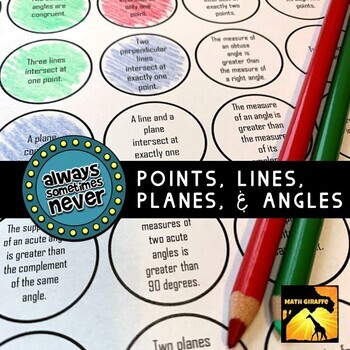 Preview of Points, Lines, Planes, and Angles: Always, Sometimes, or Never (FREE)