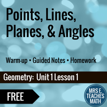 Preview of Points Lines Planes and Angles Lesson