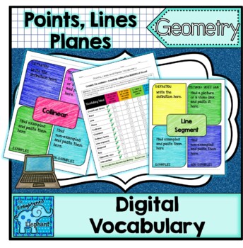 Preview of Points, Lines and Planes Digital Vocabulary Cards