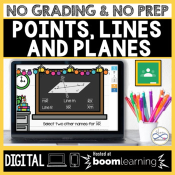Preview of Points, Lines and Planes Geometry Digital Activity | Distance Learning