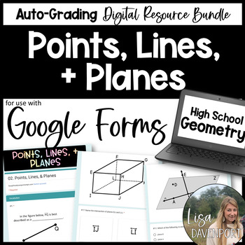 Preview of Points Lines and Planes - Google Forms Digital Assignment
