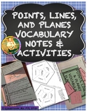 Points, Lines, and Planes Interactive Notebook Vocabulary 