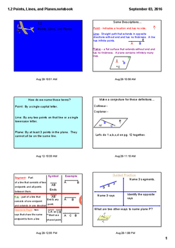 Preview of Points, Lines, and Planes SmartBoard Lesson