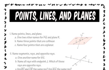 geometry worksheet 1 1 points lines and planes