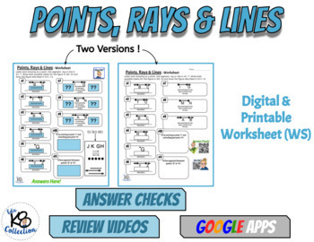 Preview of Points, Rays & Lines - Digital Worksheet