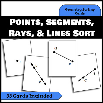 Preview of Points, Segments, Rays, & Lines Sort