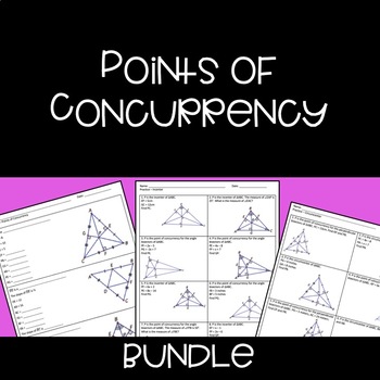 Preview of Points of Concurrency (Triangle Centers) Bundle