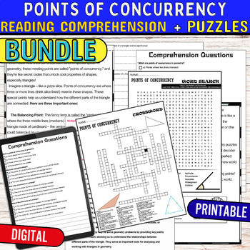 Preview of Points of Concurrency Reading Comprehension Quiz,Digital & Print BUNDLE