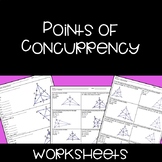 Points of Concurrency and Midsegments Worksheets