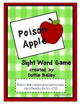 Poison Apple Sight Word Game by Dorothy Bailey | TpT