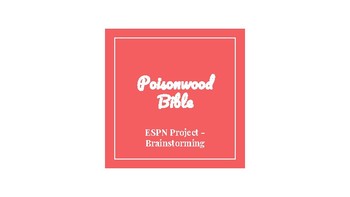 Preview of Poisonwood Bible - ESPN Project Brainstorming Instructions