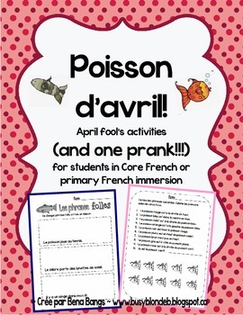 Preview of {Poisson d'avril!} April Fool's activities and one prank for French teachers ;)
