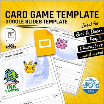 Preview of Pokémon Card - Blank Template - Google Slides Text Boxes - Editable and Free!
