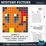 Pokémon Charmander Mystery Picture: Color by Add, Subtract