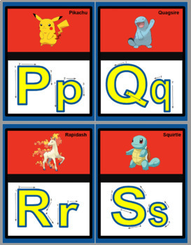 Preview of Pokemon Alphabet ABC Letter Classroom Theme Poster *CUSTOMIZABLE*
