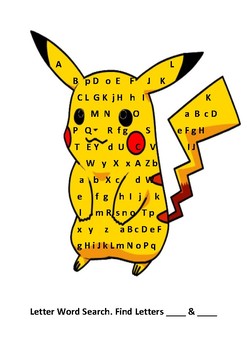 Pokemon Alphabet Letter Search By S Reicheneder Tpt