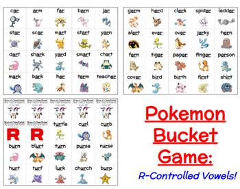 Preview of Pokémon Bucket Game: K-3 Phonics Bundle - Real Words