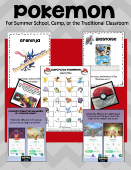 Preview of Pokémon Math Games, Crafts, and Activities for Camp or the Classroom